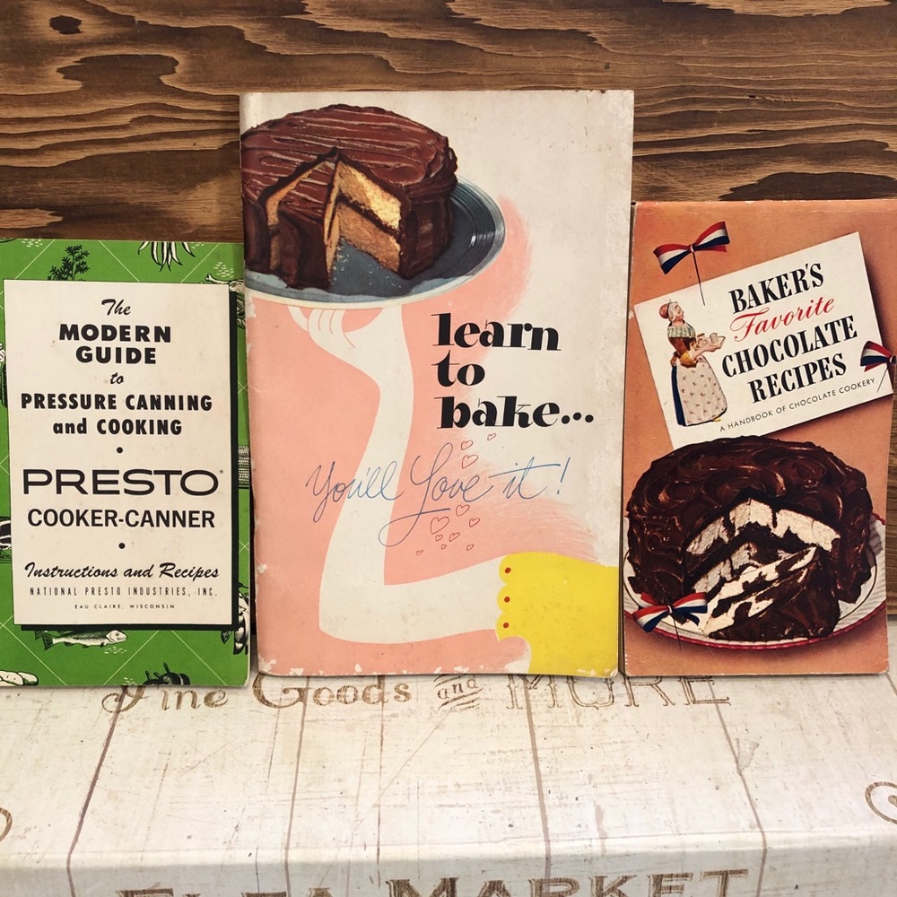 3/$15:  (3) Vintage Cookbooks